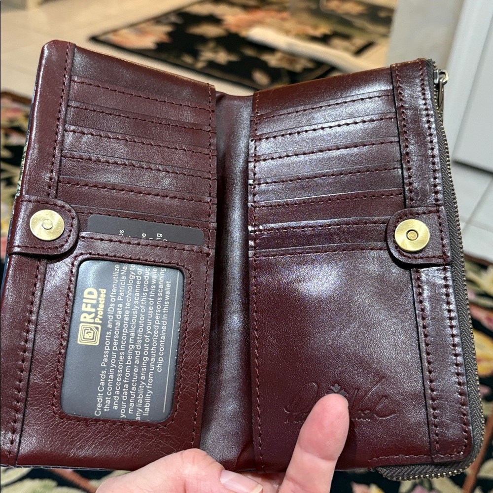 Patricia Nash Prassa Continental Leather Wallet in Greek Map Print - Picture 7 of 11